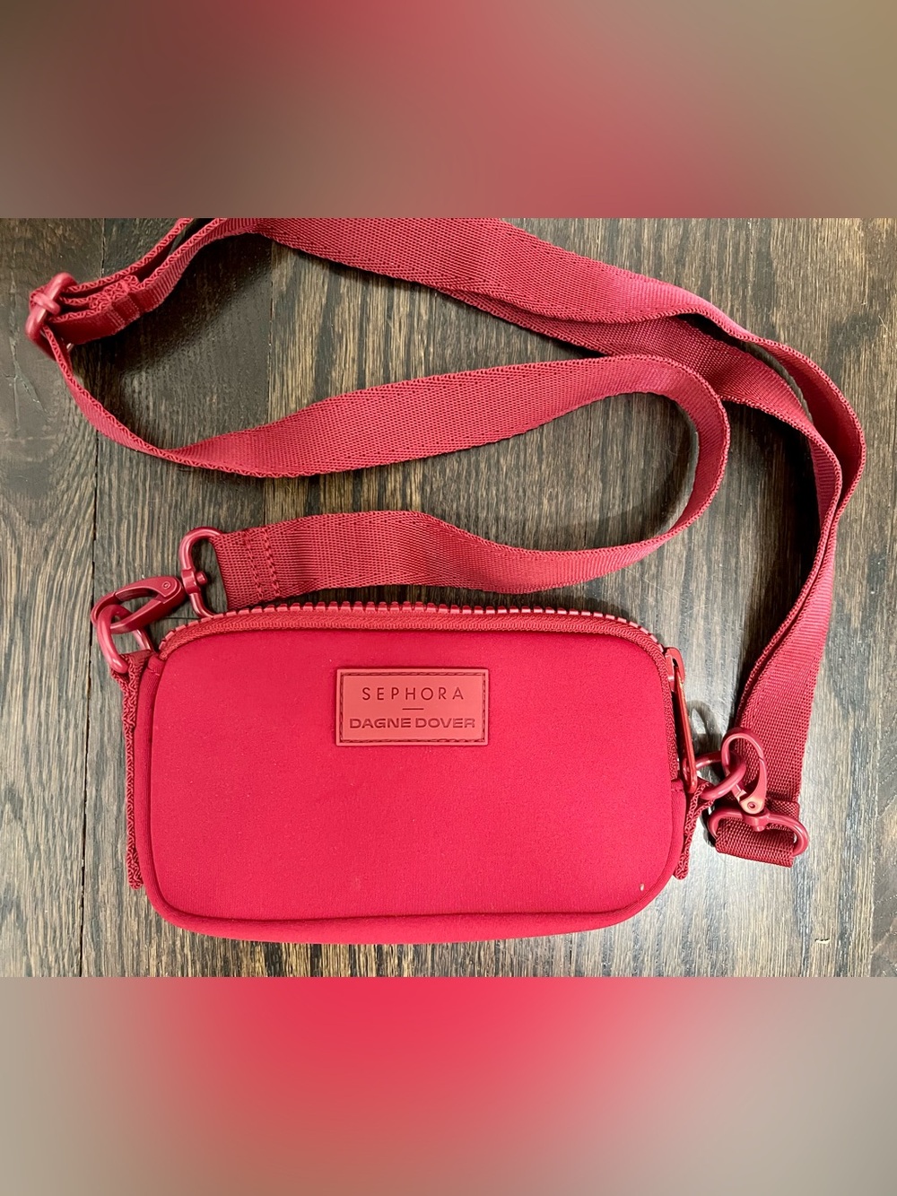 Sephora x Dagne Dover Mara Phone Sling Crossbody Red Neoprene Bag